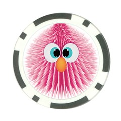 Bird Fluffy Animal Cute Feather Pink Poker Chip Card Guard by Sudhe