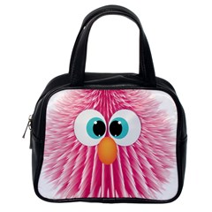 Bird Fluffy Animal Cute Feather Pink Classic Handbag (one Side) by Sudhe