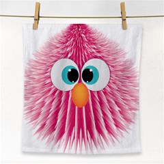 Bird Fluffy Animal Cute Feather Pink Face Towel by Sudhe