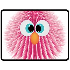 Bird Fluffy Animal Cute Feather Pink Fleece Blanket (large)  by Sudhe