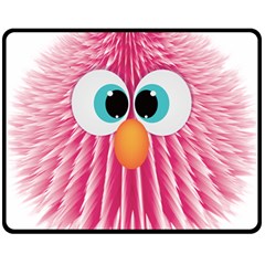 Bird Fluffy Animal Cute Feather Pink Fleece Blanket (medium)  by Sudhe