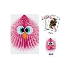 Bird Fluffy Animal Cute Feather Pink Playing Cards Single Design (mini) by Sudhe