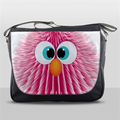 Bird Fluffy Animal Cute Feather Pink Messenger Bag by Sudhe