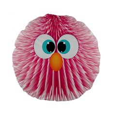 Bird Fluffy Animal Cute Feather Pink Standard 15  Premium Round Cushions by Sudhe