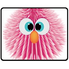 Bird Fluffy Animal Cute Feather Pink Double Sided Fleece Blanket (medium)  by Sudhe