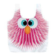 Bird Fluffy Animal Cute Feather Pink Full Print Recycle Bag (l) by Sudhe