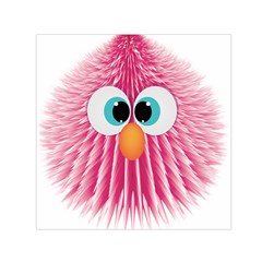 Bird Fluffy Animal Cute Feather Pink Small Satin Scarf (square) by Sudhe