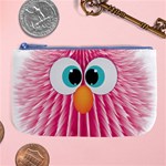 Bird Fluffy Animal Cute Feather Pink Large Coin Purse Front