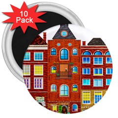 Town Buildings Old Brick Building 3  Magnets (10 Pack)  by Sudhe