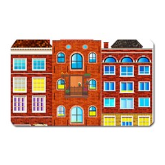 Town Buildings Old Brick Building Magnet (rectangular) by Sudhe