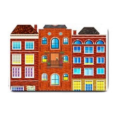 Town Buildings Old Brick Building Small Doormat  by Sudhe