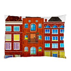 Town Buildings Old Brick Building Pillow Case