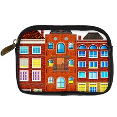 Town Buildings Old Brick Building Digital Camera Leather Case by Sudhe