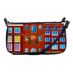 Town Buildings Old Brick Building Shoulder Clutch Bag by Sudhe