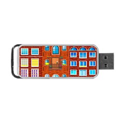 Town Buildings Old Brick Building Portable Usb Flash (two Sides) by Sudhe