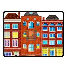 Town Buildings Old Brick Building Double Sided Fleece Blanket (small)  by Sudhe