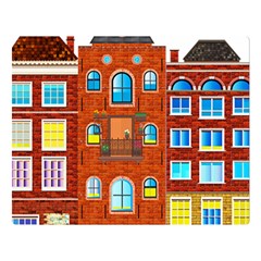 Town Buildings Old Brick Building Double Sided Flano Blanket (large)  by Sudhe