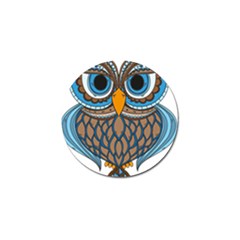 Owl Drawing Art Vintage Clothing Blue Feather Golf Ball Marker (4 Pack) by Sudhe