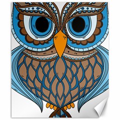 Owl Drawing Art Vintage Clothing Blue Feather Canvas 8  X 10  by Sudhe