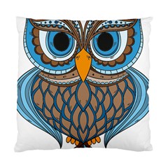 Owl Drawing Art Vintage Clothing Blue Feather Standard Cushion Case (two Sides) by Sudhe