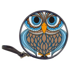 Owl Drawing Art Vintage Clothing Blue Feather Classic 20-cd Wallets by Sudhe