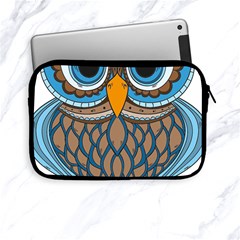 Owl Drawing Art Vintage Clothing Blue Feather Apple Ipad Mini Zipper Cases by Sudhe