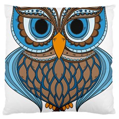 Owl Drawing Art Vintage Clothing Blue Feather Standard Flano Cushion Case (two Sides) by Sudhe