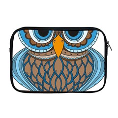 Owl Drawing Art Vintage Clothing Blue Feather Apple Macbook Pro 17  Zipper Case by Sudhe