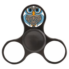 Owl Drawing Art Vintage Clothing Blue Feather Finger Spinner by Sudhe