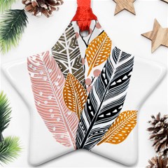 Feather Feathers Star Ornament (two Sides) by Sudhe