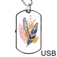 Feather Feathers Dog Tag Usb Flash (one Side) by Sudhe