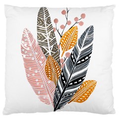 Feather Feathers Large Flano Cushion Case (one Side) by Sudhe