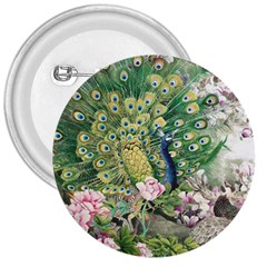 Peafowl Peacock Feather Beautiful 3  Buttons by Sudhe