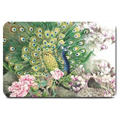 Peafowl Peacock Feather Beautiful Large Doormat  by Sudhe