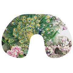 Peafowl Peacock Feather Beautiful Travel Neck Pillow by Sudhe