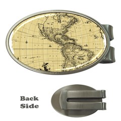 Map Vintage Old Ancient Antique Money Clips (oval)  by Sudhe