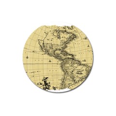 Map Vintage Old Ancient Antique Magnet 3  (round) by Sudhe