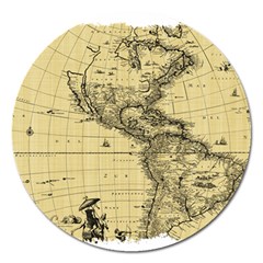 Map Vintage Old Ancient Antique Magnet 5  (round) by Sudhe