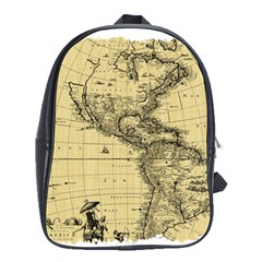 Map Vintage Old Ancient Antique School Bag (large) by Sudhe