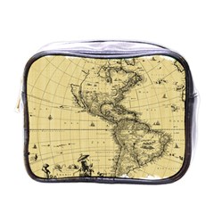 Map Vintage Old Ancient Antique Mini Toiletries Bag (one Side) by Sudhe