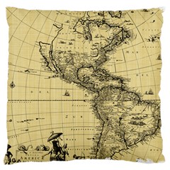 Map Vintage Old Ancient Antique Large Cushion Case (two Sides) by Sudhe