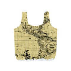 Map Vintage Old Ancient Antique Full Print Recycle Bag (s) by Sudhe