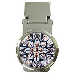 White Black And Orange Illustration Money Clip Watches by Wegoenart