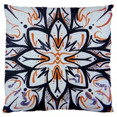 White Black And Orange Illustration Large Cushion Case (two Sides) by Wegoenart