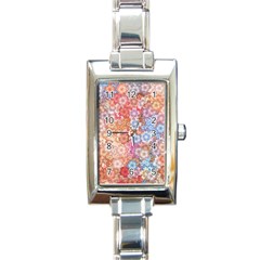 Art Beautiful Flowers Flames Generative Art Rectangle Italian Charm Watch by Wegoenart