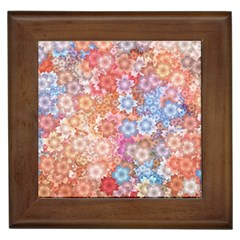 Art Beautiful Flowers Flames Generative Art Framed Tiles by Wegoenart