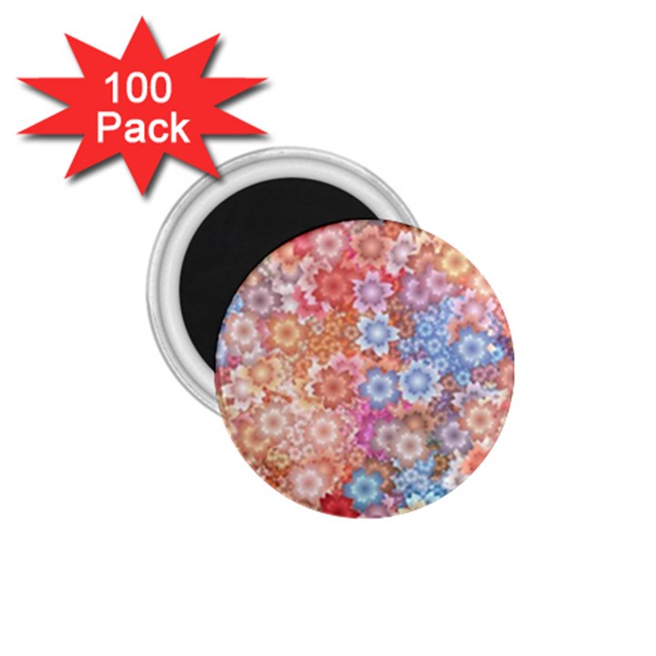 Art Beautiful Flowers Flames Generative Art 1.75  Magnets (100 pack) 