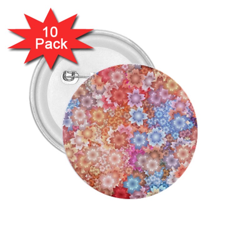 Art Beautiful Flowers Flames Generative Art 2.25  Buttons (10 pack) 