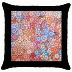 Art Beautiful Flowers Flames Generative Art Throw Pillow Case (Black) Front