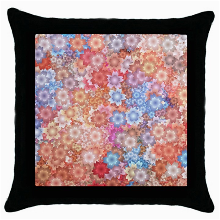 Art Beautiful Flowers Flames Generative Art Throw Pillow Case (Black)